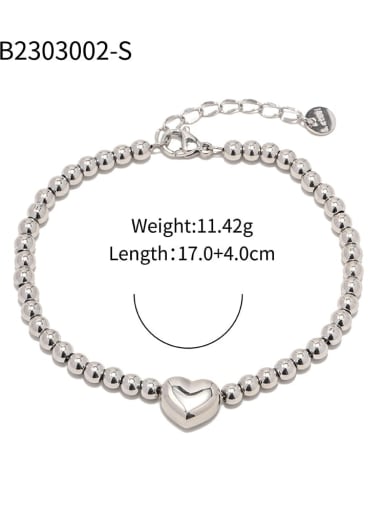 Stainless steel Heart Trend Beaded Bracelet