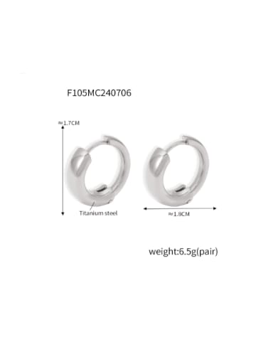 F105 Steel Earrings Titanium Steel Geometric Hip Hop Huggie Earring