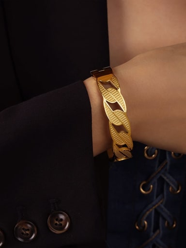 Z337 Gold Bracelet Titanium Steel Geometric Minimalist Band Bangle