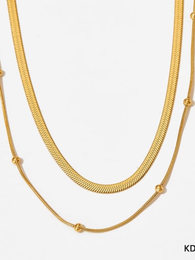 KDD264 Gold Necklace Trend Geometric Stainless steel Bracelet and Necklace Set
