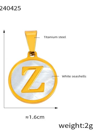 Titanium Steel Shell Minimalist Letter  Pendant