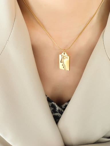 P795 Gold necklace 40 +5cm Titanium Steel Geometric Minimalist Necklace