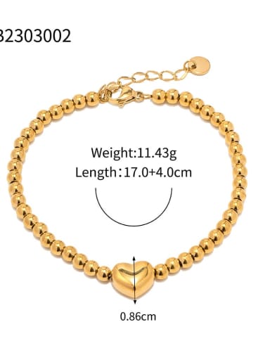 JDB2303002 Stainless steel Heart Trend Beaded Bracelet