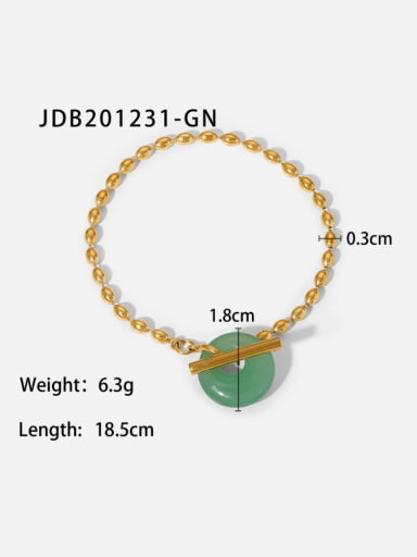 JDB201231 GN Stainless steel Natural Stone Geometric Trend Beaded Bracelet