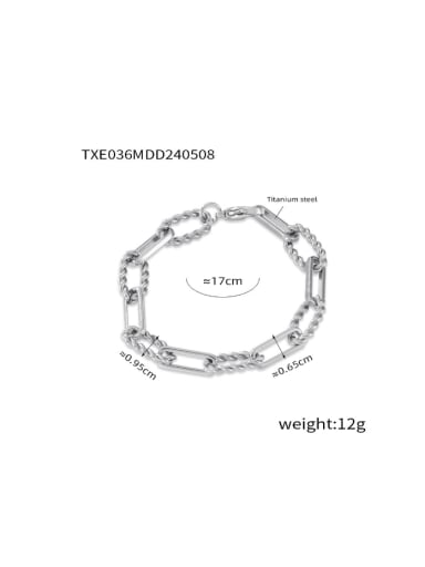 TXE036 Steel Color Bracelet Titanium Steel Hip Hop Geometric Chain Bracelet and Necklace Set