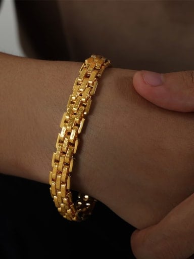 Gold letter Japanese buckle bracelet Titanium Steel Geometric Trend Link Bracelet