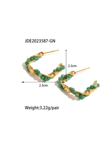JDE2023587 GN Stainless steel Imitation Pearl Geometric Minimalist Stud Earring