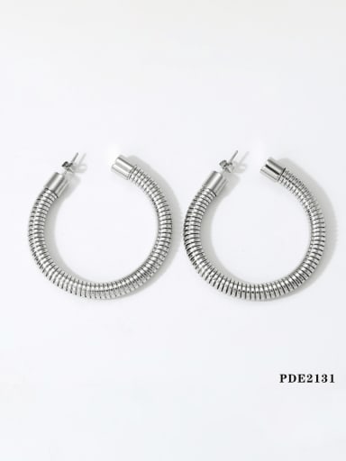 Steel PDE2131 Stainless steel Geometric Hip Hop Stud Earring