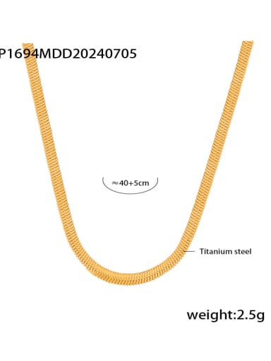 P1694 Gold Necklace Titanium Steel Geometric Minimalist Multi Strand Necklace