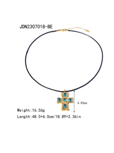 JDN2307018 BE Stainless steel Cubic Zirconia Cross Hip Hop Necklace