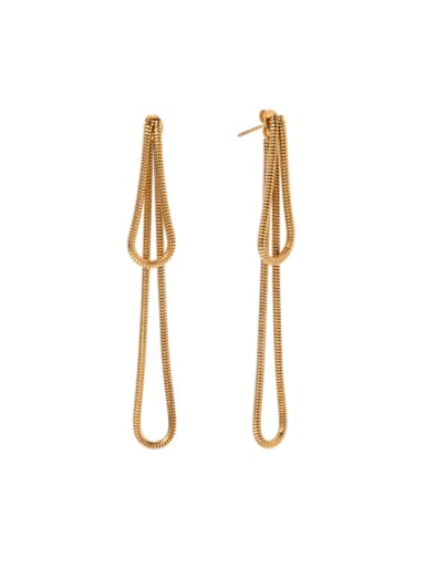 Stainless steel  Hip Hop Snake bone chain  Tassel  Drop Earring