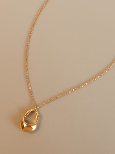 Gold Titanium 316L Stainless Steel Geometric Minimalist Necklace with e-coated waterproof