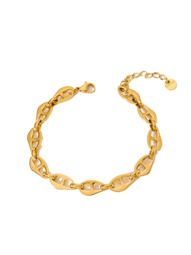 SAK754 Bracelet  14K Gold Stainless steel Geometric Chain Minimalist Link Bracelet
