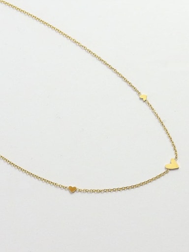 K142Love Necklace Gold Titanium Steel Heart Minimalist Necklace