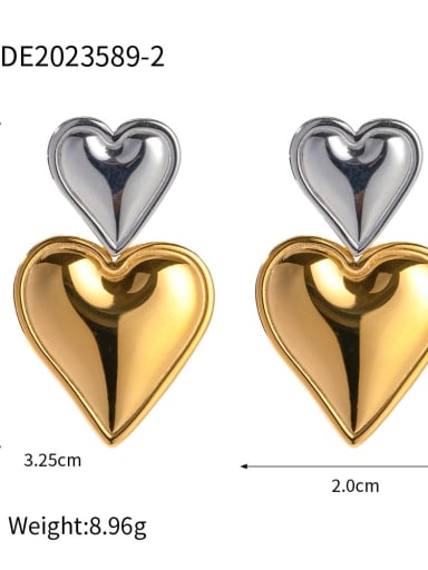 JDE2023589 2 Stainless steel Heart Trend Stud Earring