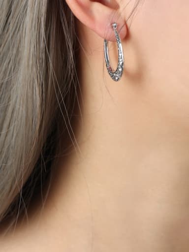 F1245 Steel Earrings Titanium Steel Geometric Trend Hoop Earring