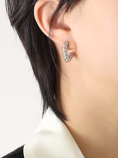 Titanium Steel Geometric Minimalist C Shape Stud Earring