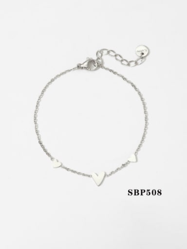 Ssteel Bracelet SBP508 Stainless steel Minimalist Heart  Earring and Necklace Set