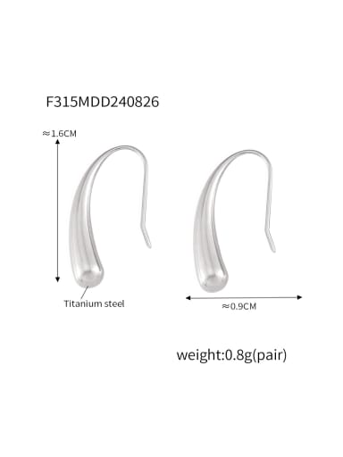 F315 Steel Small Earrings Titanium Steel Water Drop Minimalist Hook Earring