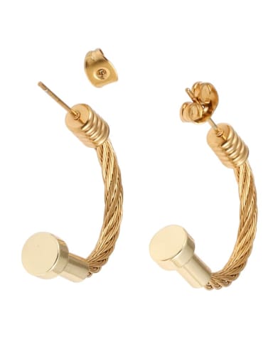 Stainless steel Hip Hop Geometric Ring Earring And Bracelet Set