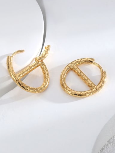 Brass Round Trend Stud Earring