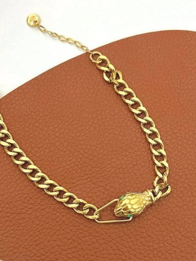 AKS837 Gold Bracelet Trend Leopard Stainless steel Cubic Zirconia Bracelet and Necklace Set