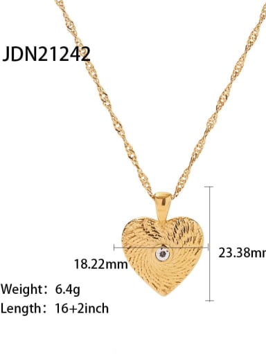 JDN21242 Stainless steel Heart Trend Necklace