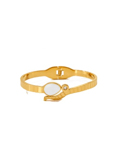 KAS898 Gold Stainless steel Shell Water Drop Minimalist Band Bangle