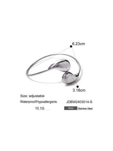 JDBW2403014 S Stainless steel Water Drop Minimalist Band Bangle