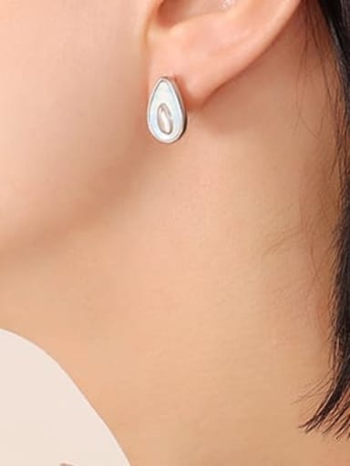 F645 Steel Earrings Titanium Steel Shell Minimalist Water Drop  Earring and Necklace Set