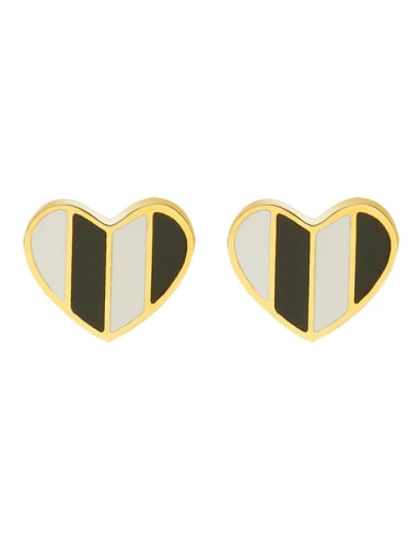 Titanium 316L Stainless Steel Shell Heart Minimalist Stud Earring with e-coated waterproof