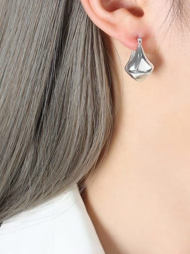 F757 Steel Color Earrings Titanium Steel Geometric Trend Earring