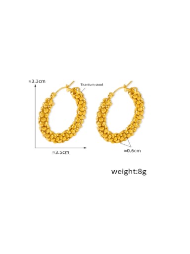 F1534 Gold Earrings Titanium Steel Geometric Hip Hop Huggie Earring