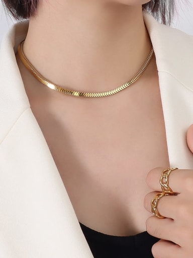 P303 gold necklace 40+ 5cm Titanium Steel  Minimalist Irregular Braclete and Necklace Set
