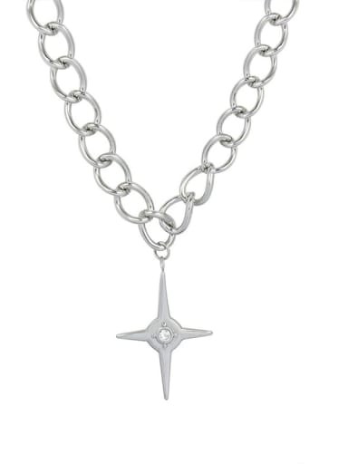 Titanium Steel Cross Vintage  Hollow Chain Necklace