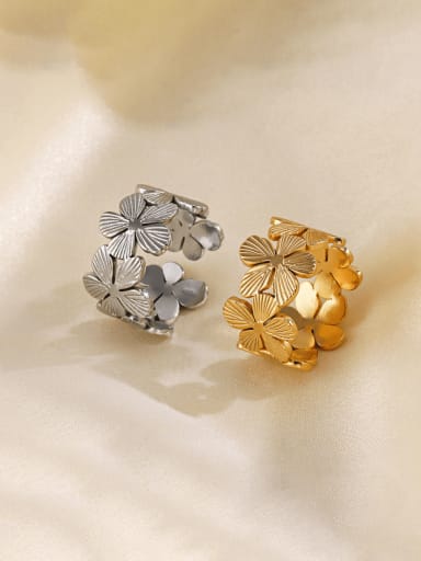 Stainless steel Flower Vintage Band Ring