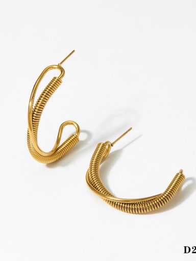 Golden Earrings D2862 Stainless steel Round Trend Hoop Earring