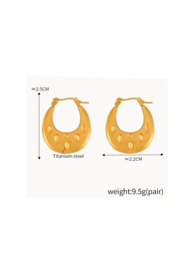 F1529 Gold Earrings Titanium Steel Geometric Hip Hop Huggie Earring