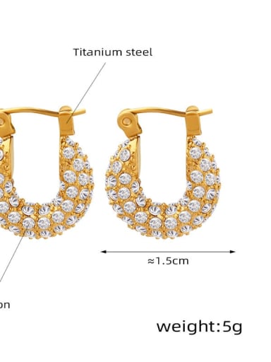 Titanium Steel Cubic Zirconia Geometric Trend Stud Earring