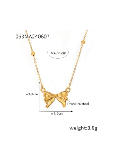 TXP053 Gold Necklace Titanium Steel Hip Hop Butterfly  Earring and Necklace Set