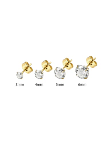 Stainless steel Cubic Zirconia Geometric Minimalist Stud Earring