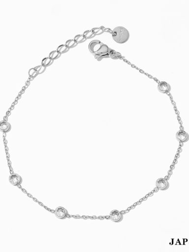 Geometric Dainty Stainless steel Cubic Zirconia Anklet