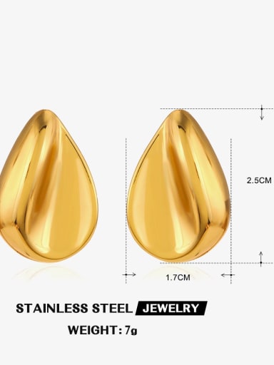Golden Water Drop Earrings Stainless steel Geometric Trend Stud Earring