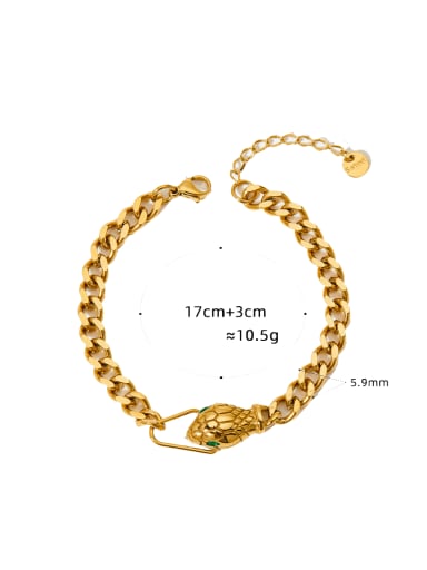 SAK837 Gold Bracelet Stainless steel Snake Hip Hop Link Bracelet