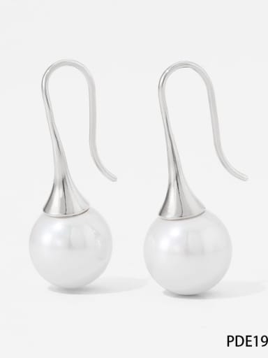 Stainless steel Imitation Pearl Geometric Trend Hook Earring
