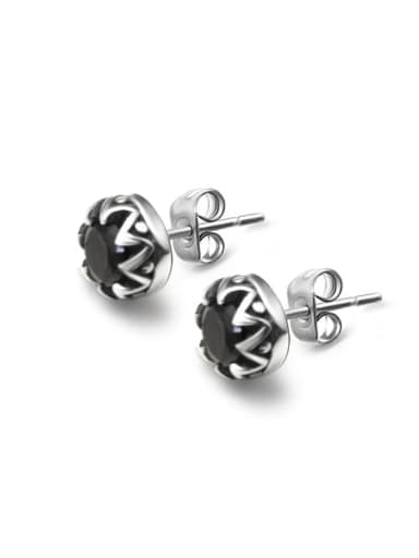 Titanium 316L Stainless Steel Cubic Zirconia Geometric Vintage Stud Earring with e-coated waterproof