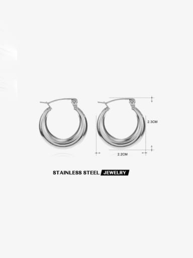 Steel color small size Stainless steel Geometric Minimalist Hoop Earring