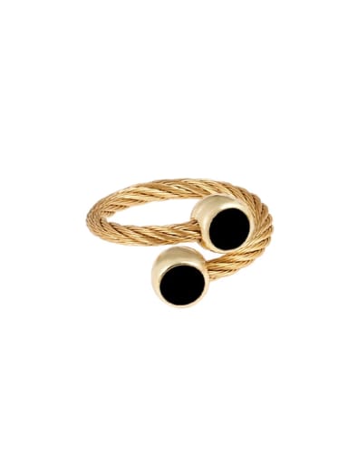 Gold Black Round Ring Stainless steel Vintage Bear Enamel Ring Earring And Bracelet Set