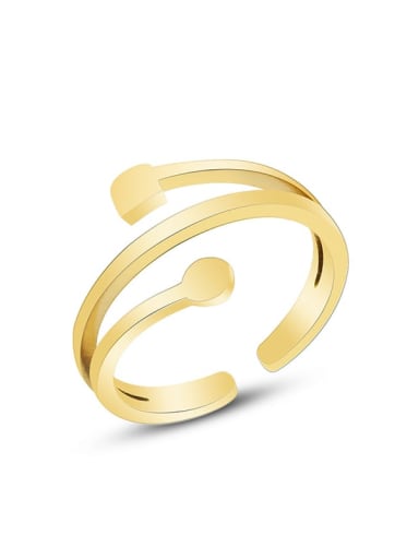 A267 gold ring Titanium Steel Smooth Irregular Minimalist Band Ring