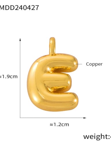 D79 E Brass Minimalist Letter Pendant